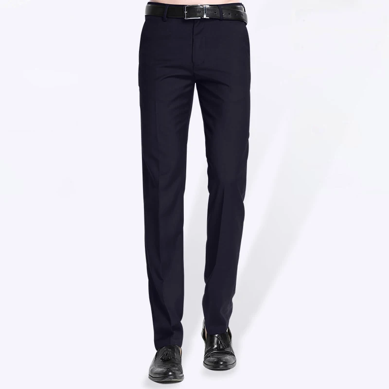 Классический черный темно-синий мужской деловой костюм брюки мужские свободные брюки средний возраст занятий формальные брюки прямая Рабочая одежда