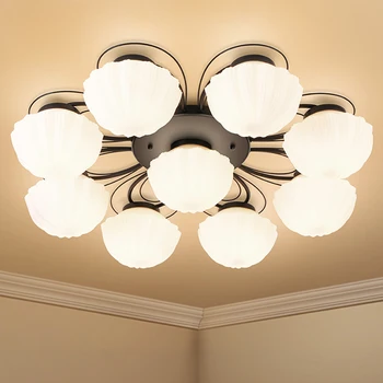 

Vintage Metal Glass shade ceiling lamp fixture bedroom dinning table hanging lamp fitting
