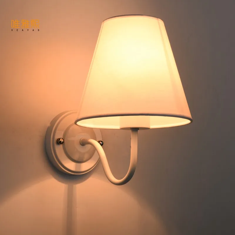  Modern LED Cloth Wall Lamp Wall sconce Light Hallway Bedroom Bedside Light flaxen/black/white - 32803886506