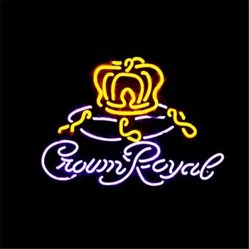 

17*14" CROWN ROYAL NEON SIGN Signboard REAL GLASS BEER BAR PUB Billiards display Restaurant Shop christmas Light Signs