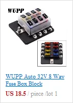 WUPP Car Fuse Box 12 Way 10 Way 8 Way 6 Way M5 Stud independent positive and negative for Auto Car Boat Marine Trike Caravan