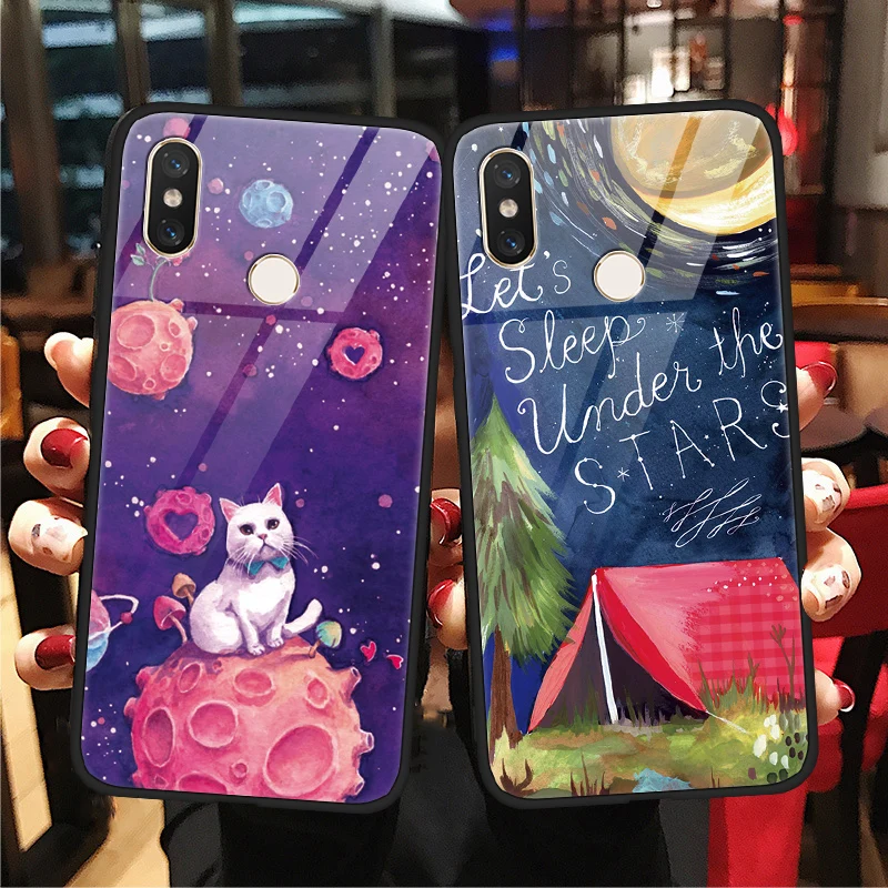 Чехол Lover для Xiaomi Redmi Mi 8 SE Lite Explorer A2 6X 5 5S 6 Mix 2 2S Max 3 S2 Plus Note Pro из закаленного стекла
