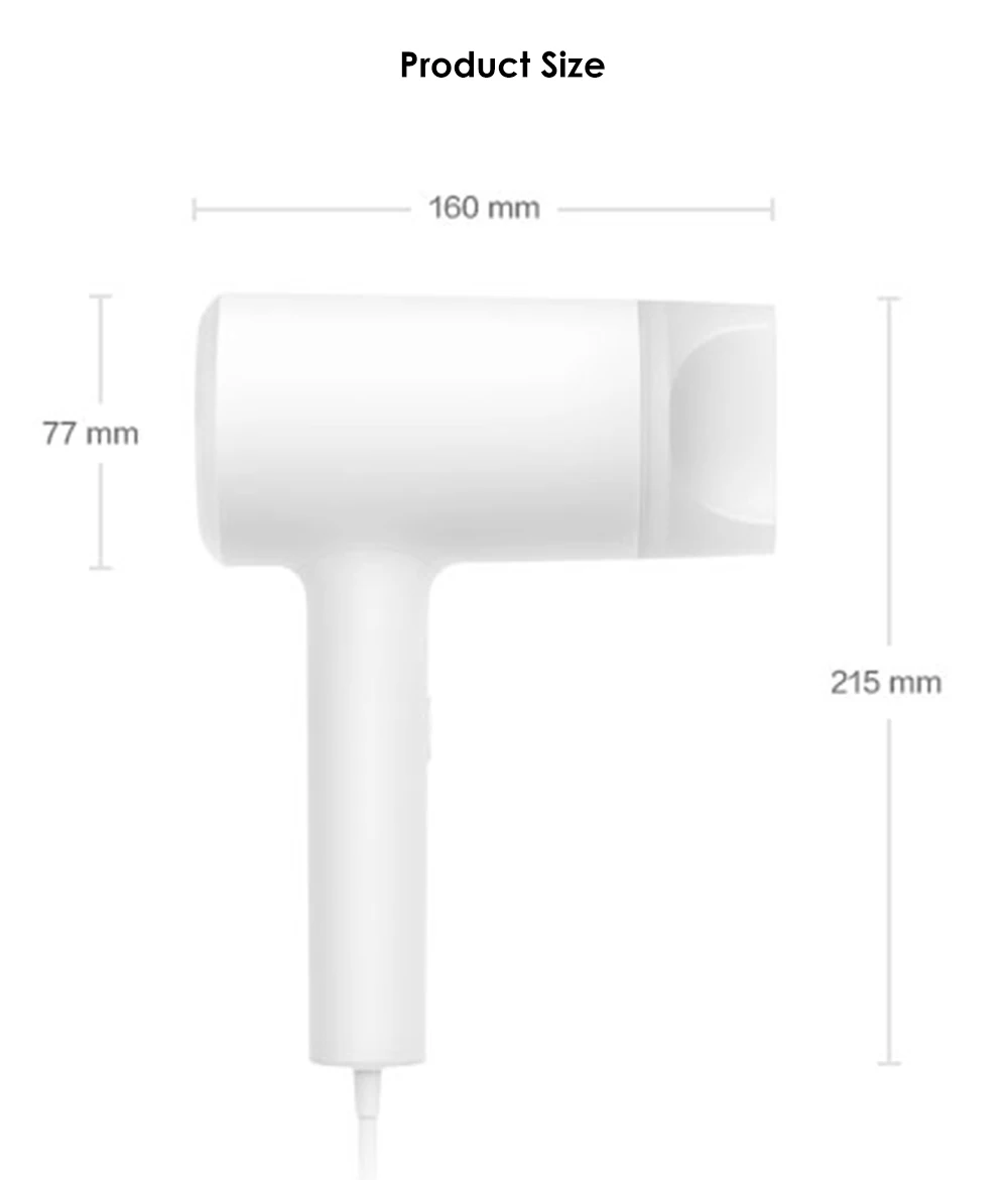 Mijia 1800 Вт водный Ион Электрический Фен профессиональный Быстросохнущий Портативный Умный домашний фен для волос для путешествий с низким уровнем шума