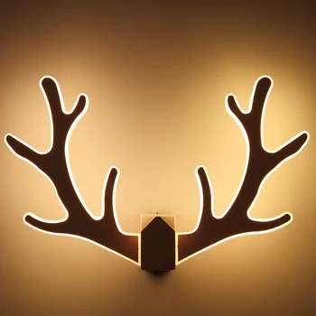 

Modern minimalist antler wall lamp, bedroom bedside lamp, aisle staircase Nordic creative living room deer head wall lamp 20w