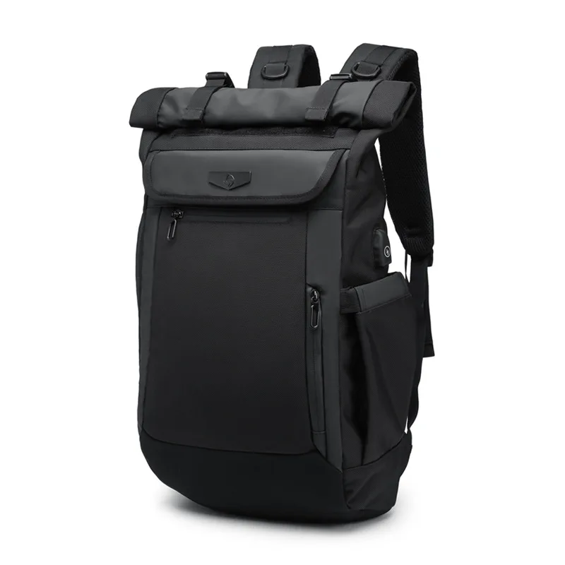 OZUKO 9066, модный мужской рюкзак, дорожная сумка, Женский водоотталкивающий рюкзак для ноутбука, 15,6 дюймов, usb зарядка, Mochila Hombre - Цвет: black