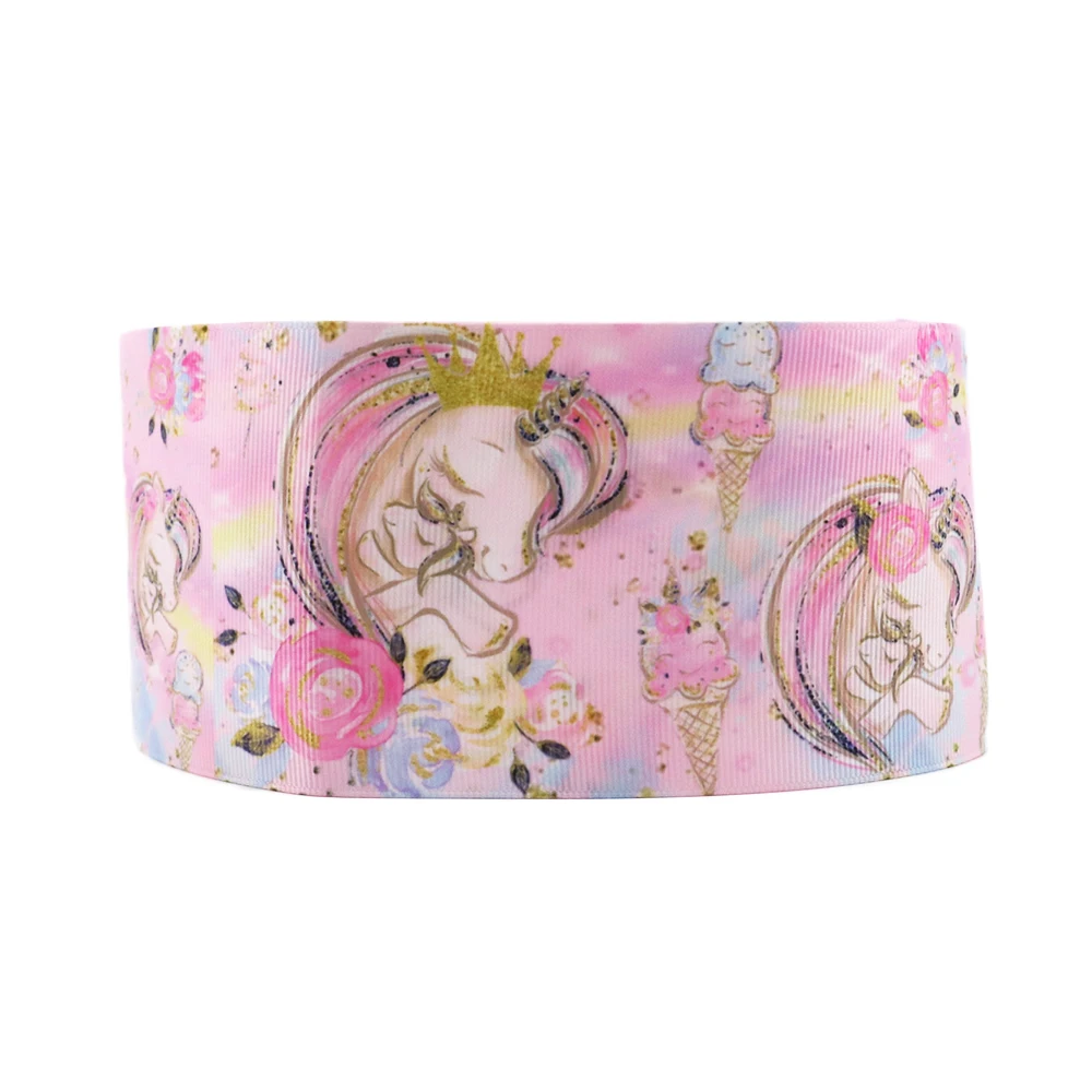 

David accessories 3'' summer unicorn flower ice cream watermelon cake dots grosgrain ribbon 50ys,DIY handmade materials,50Yc3682