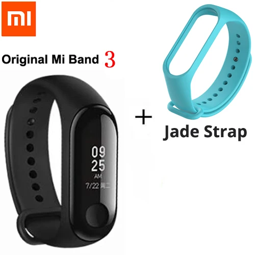 Xiaomi mi Band 3/mi band 2 умный Браслет фитнес-браслет mi Band большой сенсорный экран OLED частота сердечных сокращений сообщения Smartband - Цвет: Add Jade Strap