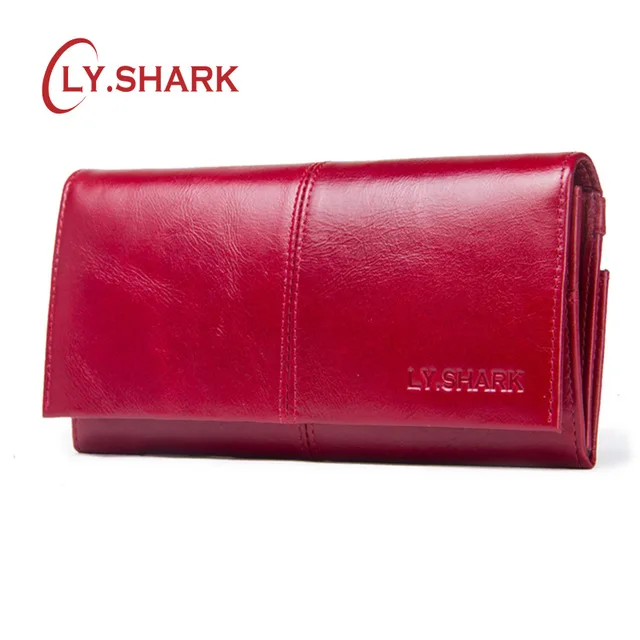 LY SHARK женский кошелек держатель для карт женские кошельки из натуральной кожи кошелек женский клатч для денег сумка Красный Lang кошелек на молнии купить в магазине LYSHARK Official Store на AliExpress