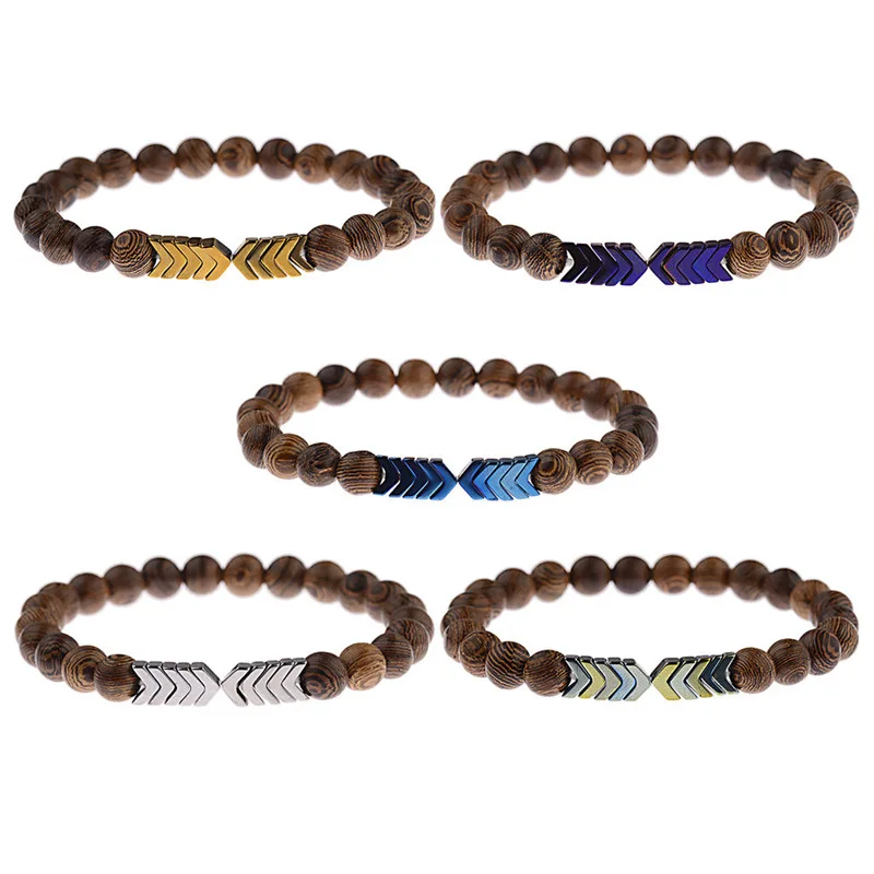 

1PC Wooden Bracelets Charm Women Arrow Chicken Wings Wood Beads Bracelet Men Bangle Bracelet Fashion Newest Jewelry