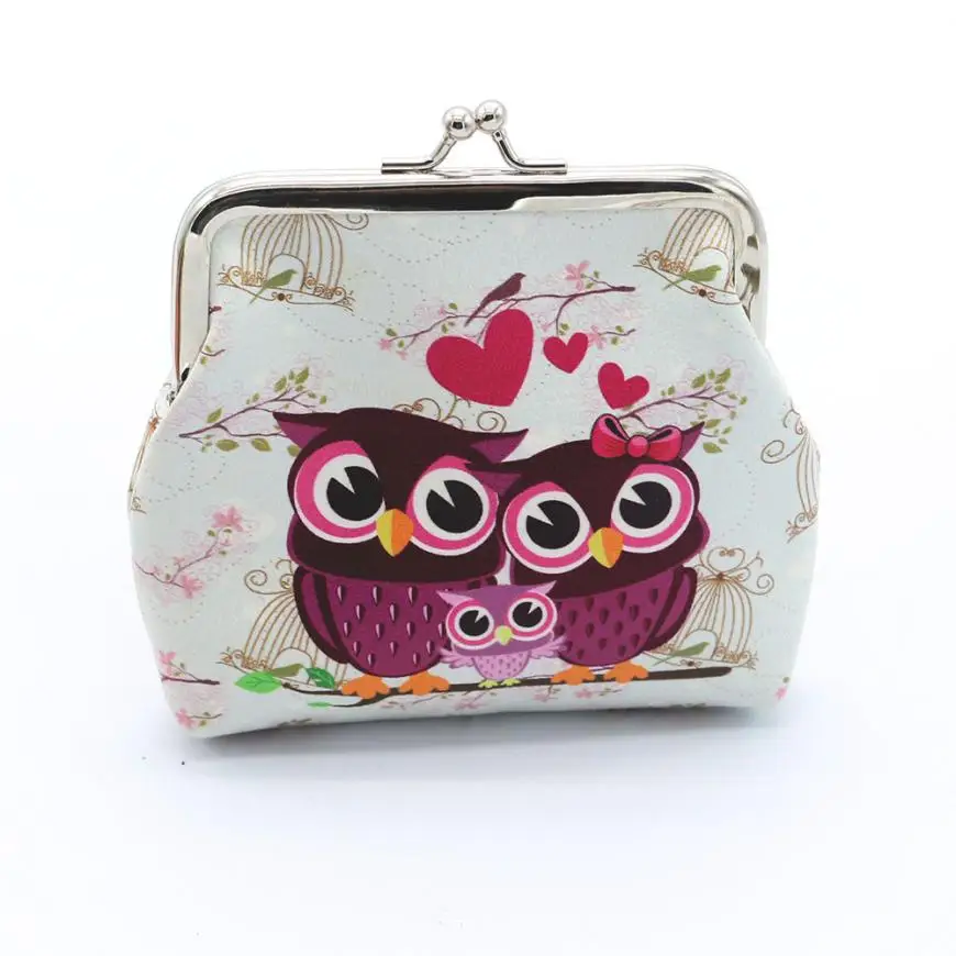  New arrival lady Vintage Owl Leather Small Hasp Purse Clutch Bag Creative Designer purse female women bag Carteira Feminina#YL4E 