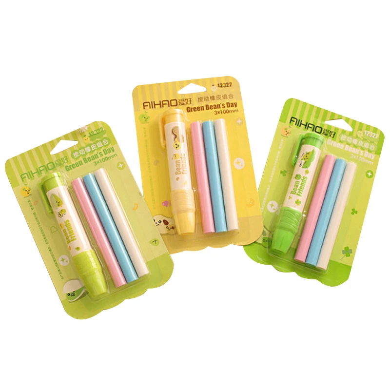 Buy Retractable Rubber Stick Erasers Set 3pcs Refill