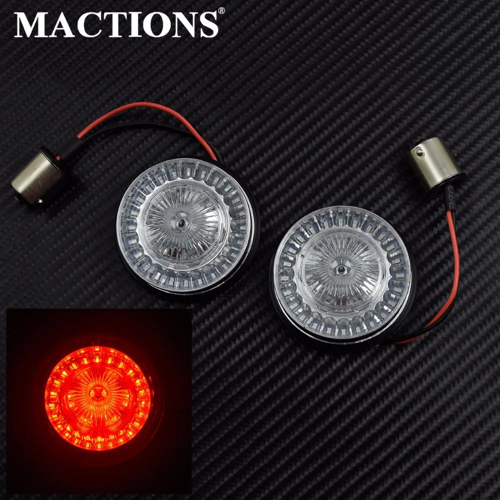 

Motorcycle 2pcs 1156 LED Turn Signal Rear Light Red Bullet Style For Harley Sportster XL883 02-14 Dyna Fat Bob 08-14 Softail