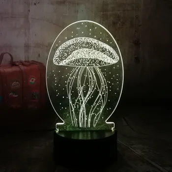 

New Colorful Jellyfish Novel Colorful LED 7 Colors Gradient Dimming Small Night Light Table Lamp Wedding Birthday Christmas Lamp