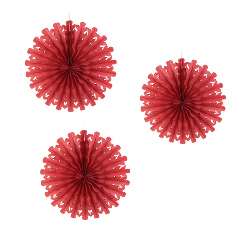 3pcs 35cm snowflake fans