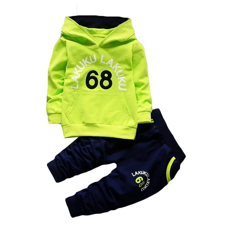 Спортивный костюм для малышей; комплекты осенней одежды для малышей; модная брендовая одежда для мальчиков и девочек; детская футболка с капюшоном и штаны; костюмы из 2 предметов