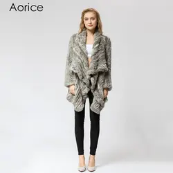 CR060-1 вязаные 100% натуральный мех кролика пальто куртка-пальто русский женские зимние толстые теплые натуральная пальто с мехом