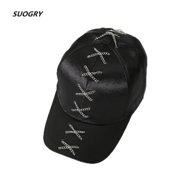 

2018 New Launch Hoop Baseball Caps Snapback Adjustable Casual Punk Hats Rock Style Chain Hip Hop Cap Shade Hats