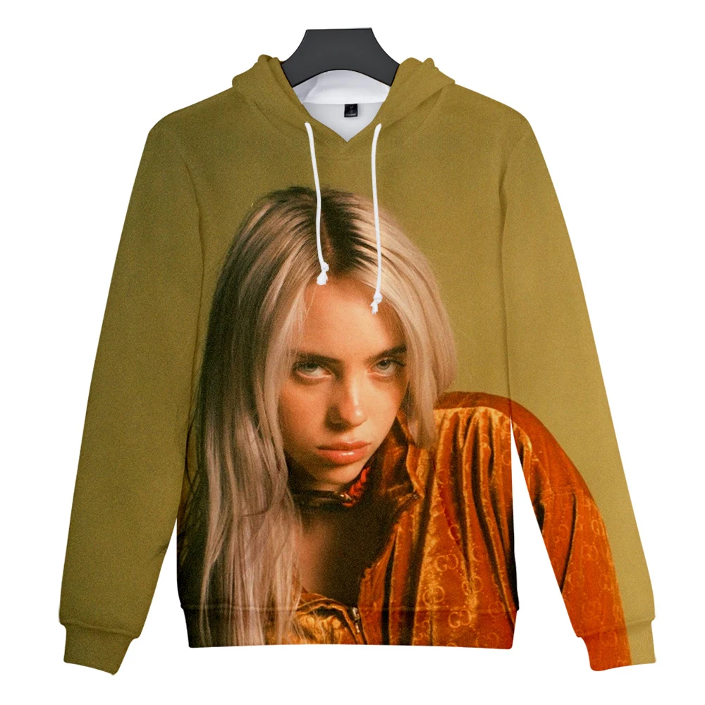 Лидер продаж, уличная одежда, billie eilish, толстовки, модная толстовка с капюшоном для мужчин/wo, Мужская толстовка, модная певица, хип-хоп, унисекс, толстовка с принтом, Топ