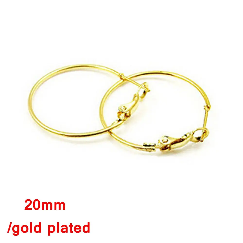 500 шт/партия Малый серьги-кольца застежки для сережек 16 мм Античная бронзовая бижутерия застежки для сережек HEF007 - Цвет: 20mm gold plated