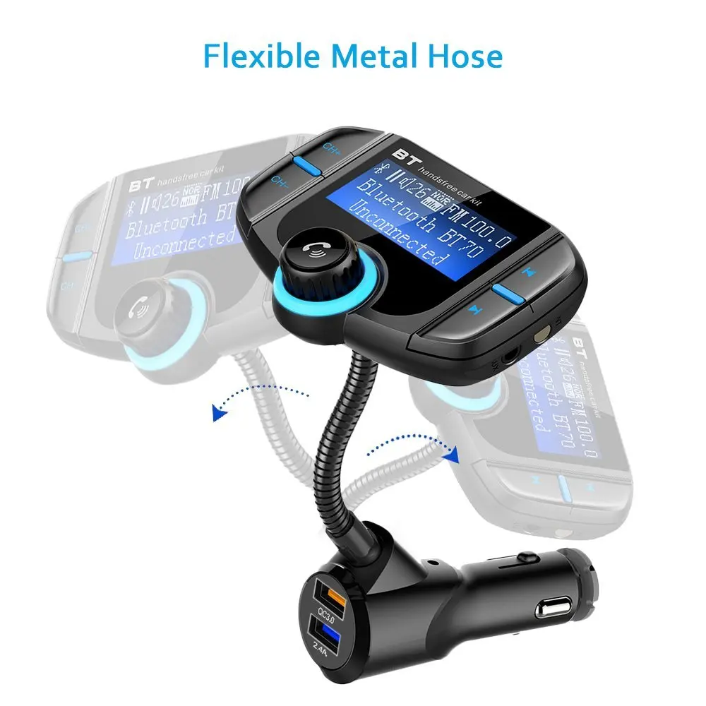 ALLSOME fm передатчик Bluetooth FM модулятор 2 порта Быстрая зарядка 3 0 зарядное устройство