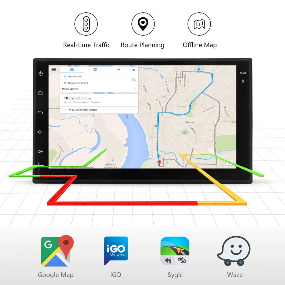 Top Jansite 7" 2 din Car Radio MP5 Android 8.1 player HD 1080P Digital Touch screen mirror + Bluetooth Car Stereo with microphone 4