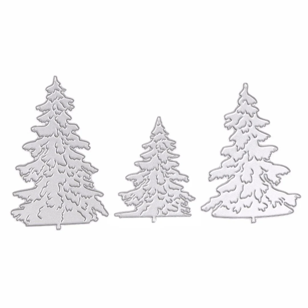 JX-LCLYL 3pcs/set New Christmas Tree Stencil DIY Cutting Dies Scrapbooking Album Punching Template
