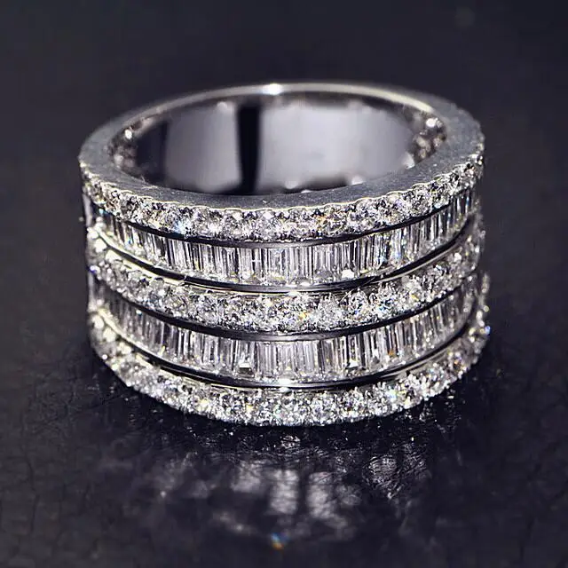 Роскошный женский маленький фианит каменное кольцо 925 серебряные свадебные украшения обещание на помолвку кольца для женщин подарки на день Святого Валентина
