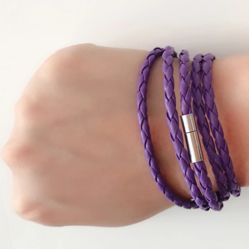 5 Laps Leather Bracelet Men Charm Vintage 10 Color Choose leather bracelet