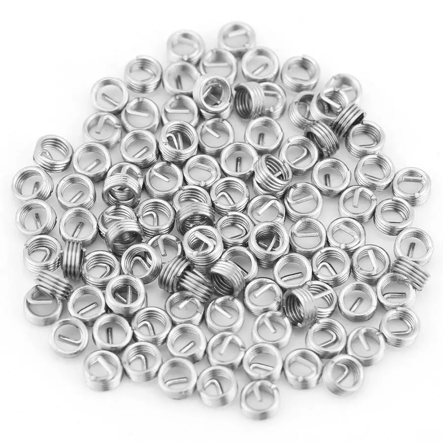 100Pcs/Lot Repair Insert Kit Stainless Steel Coiled Wire Insert Helical Screw Thread Inserts Hardware M3 x 0.5 x 1D Length