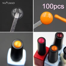 100 шт NailMAD этикетка наклейка для гель-лака клей для накладных ногтей кнопка наклейка-как определить ваш Гель-лак для ногтей стикер инструмент