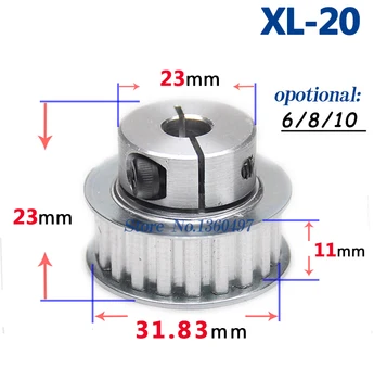 

Newest 20tooth Clamping type Timing Pulley Aluminum 3D Printer Parts XL20 teeth Bore Width 20mm Synchronous Wheel Gear