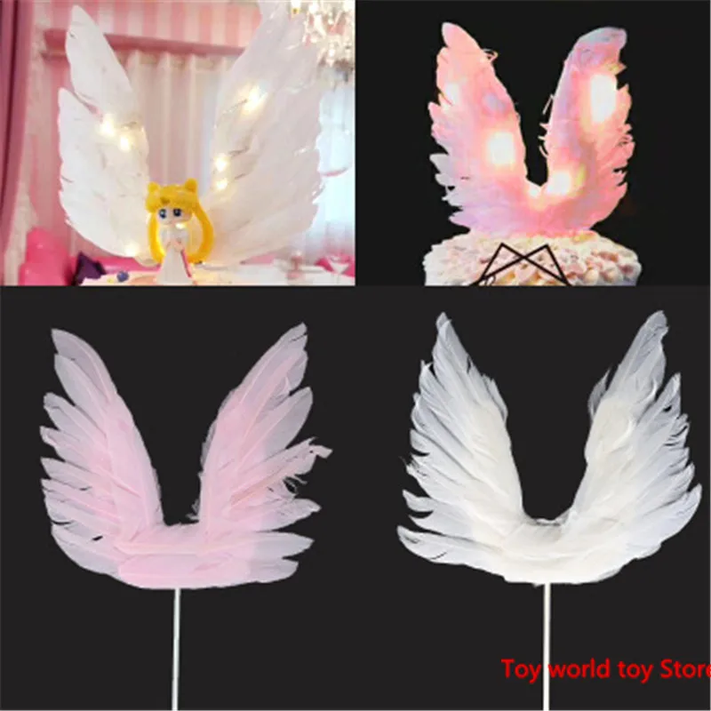 

Cake decoration angel's wings Dream feather Lightening Exquisite Weft Action Figure Collectible Model Toy A161