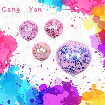 

5pcs/set party supplies inflatable balloons children's toys filled with snowflakes chip sequins colorful