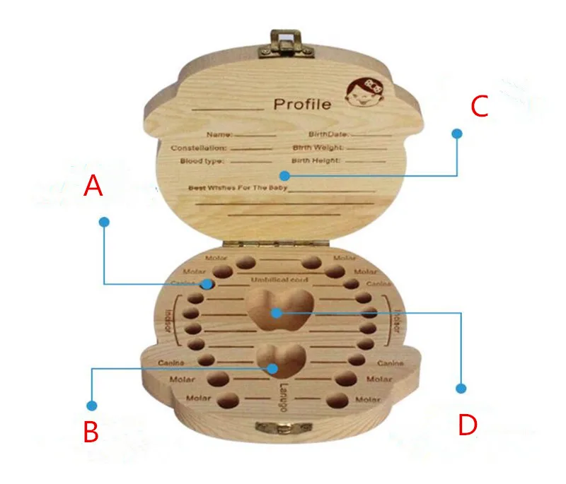 Коробка для шкатулка для зубов деревянная коробка экономия молока емкость для хранения вставной челюсти хранения зубов подарок