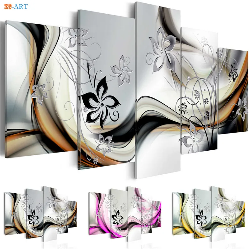 

Pattern and Lines Prints Poster Wall Painting 5 Pieces Modern Abstract Canvas Art Modular Pictures for Living Room Home Decor