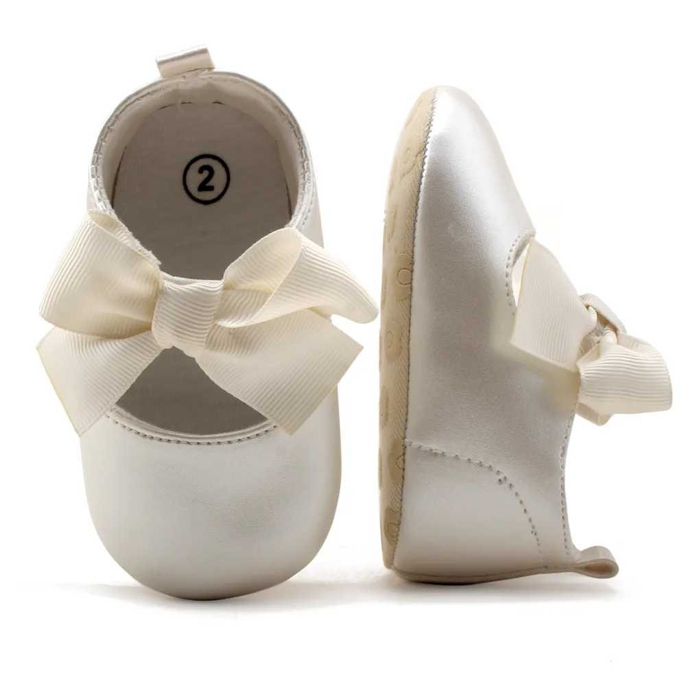 WONBO/0-18 м; обувь принцессы из мягкой искусственной кожи с бантиком для маленьких девочек; обувь для новорожденных