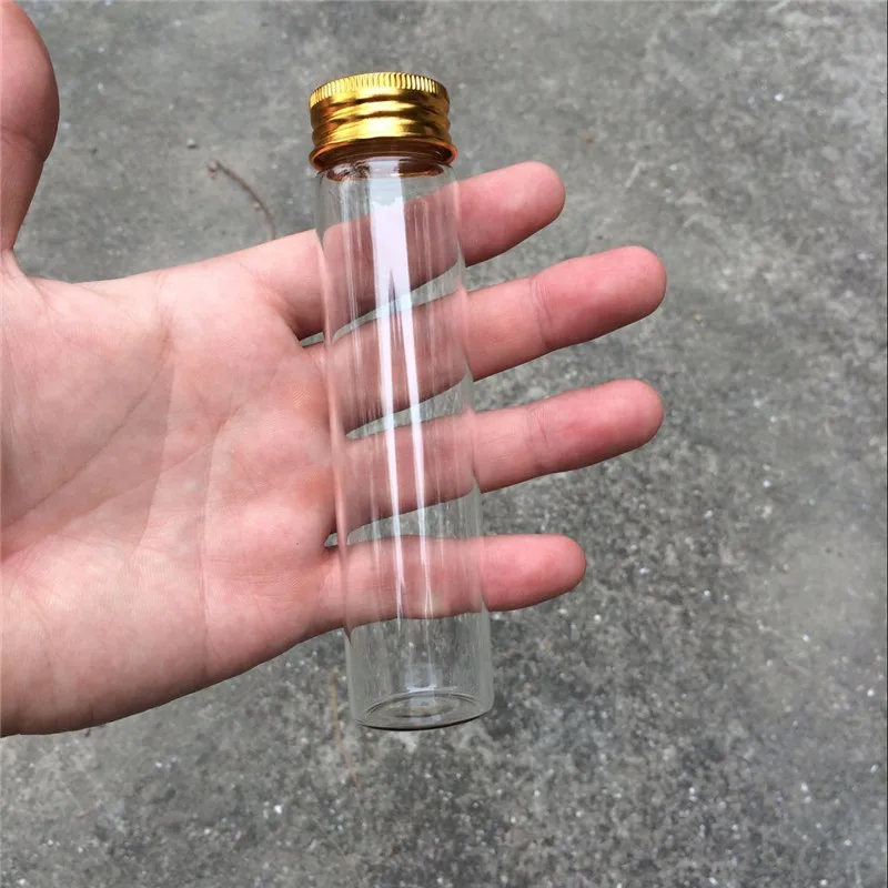 30*120*21mm 60ml Bottles Glass Vials Jars With Aluminium Screw Cap