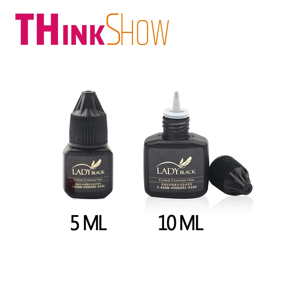 

5ML/10ML Lady Black Glue Used for Volume Eyelashes Extension,Individual 3D Lashes Black Glue,No Odor Prevent Allergy Glue