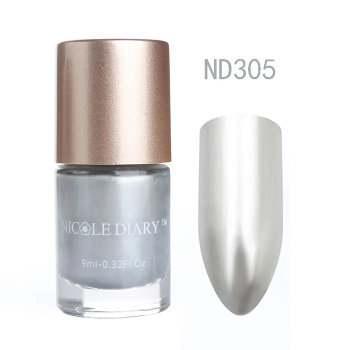 NICOLE DIARY 9 мл голографический лак для ногтей полупрозрачный желе хамелеон лак для ногтей жемчужный маникюрный лак - Цвет: Metallic ND305