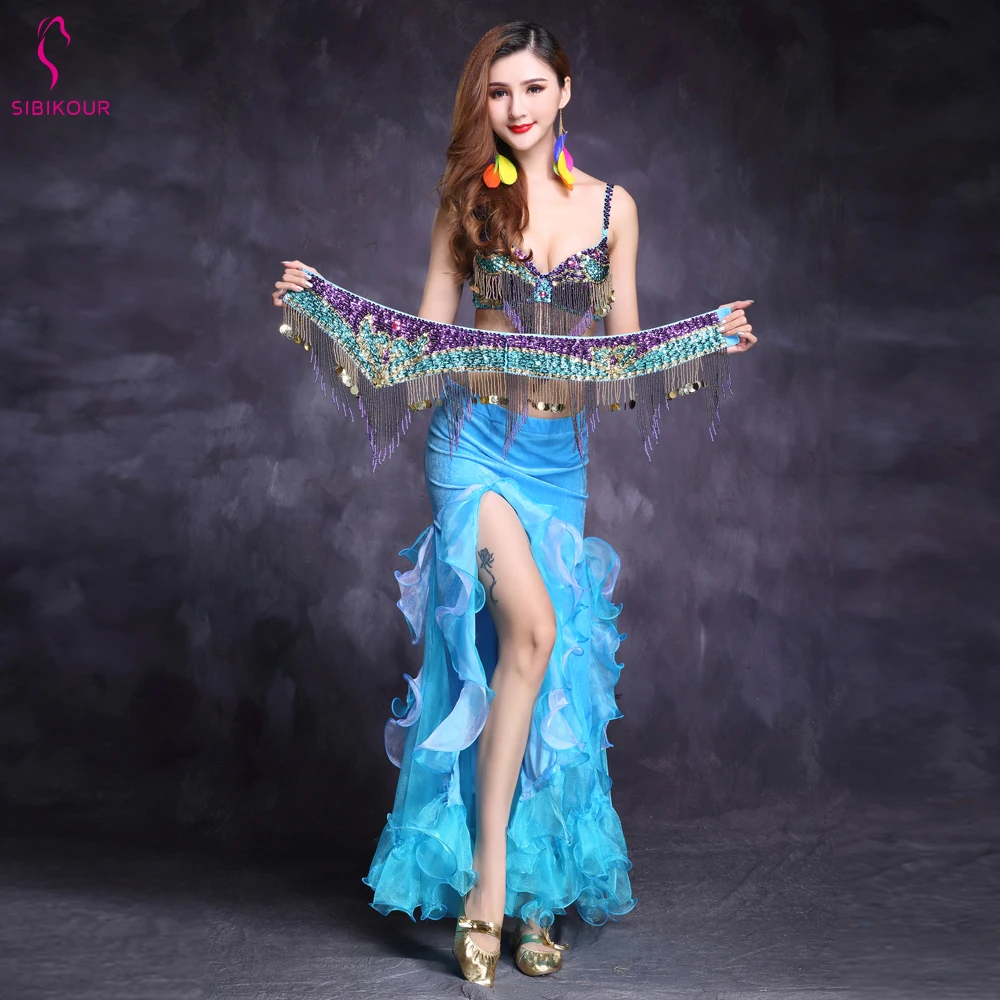 New Design Bellydance Costume For Women Belly Dancing Clothes Belly dance Skirt Oriental Bollywood Bra Belt Dress Set Adult