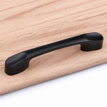 ZENHOSIT Black Zinc Alloy Cabinet Pulls Kitchen Cupboard Door Handles Drawer Knobs SH64mm96mm128mm For Furniture Hardware