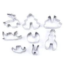 Резак для печенья дропшиппинг 8 шт. 3D Рождественский сценарий из нержавеющей стали печенье резак набор форма для бисквитов форма для вырезания
