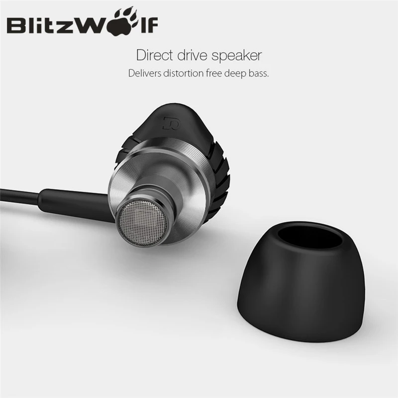 BlitzWolf гибридные наушники 3 5 мм с микрофоном для телефона проводные спортивные