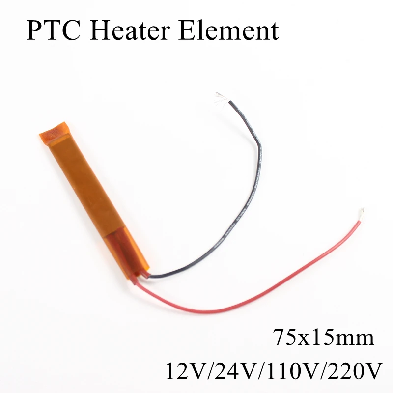 1 шт. 75x15 мм 220 В 100 градусов Цельсия PTC нагревательный элемент постоянный термостат изолированный термистор керамический воздушный нагревательный элемент чип
