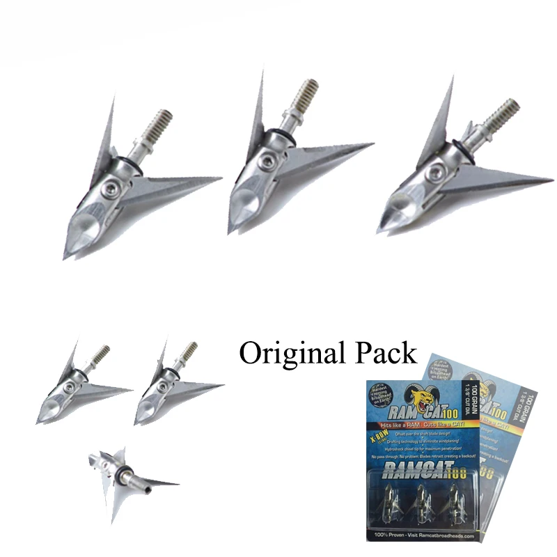 

Linkboy Archery Ramcat Broadheads 100gr 3 Blade Arrow Tips Points for Bow Hunting Orignal pack arrow head 3pcs/ 6pcs/lot