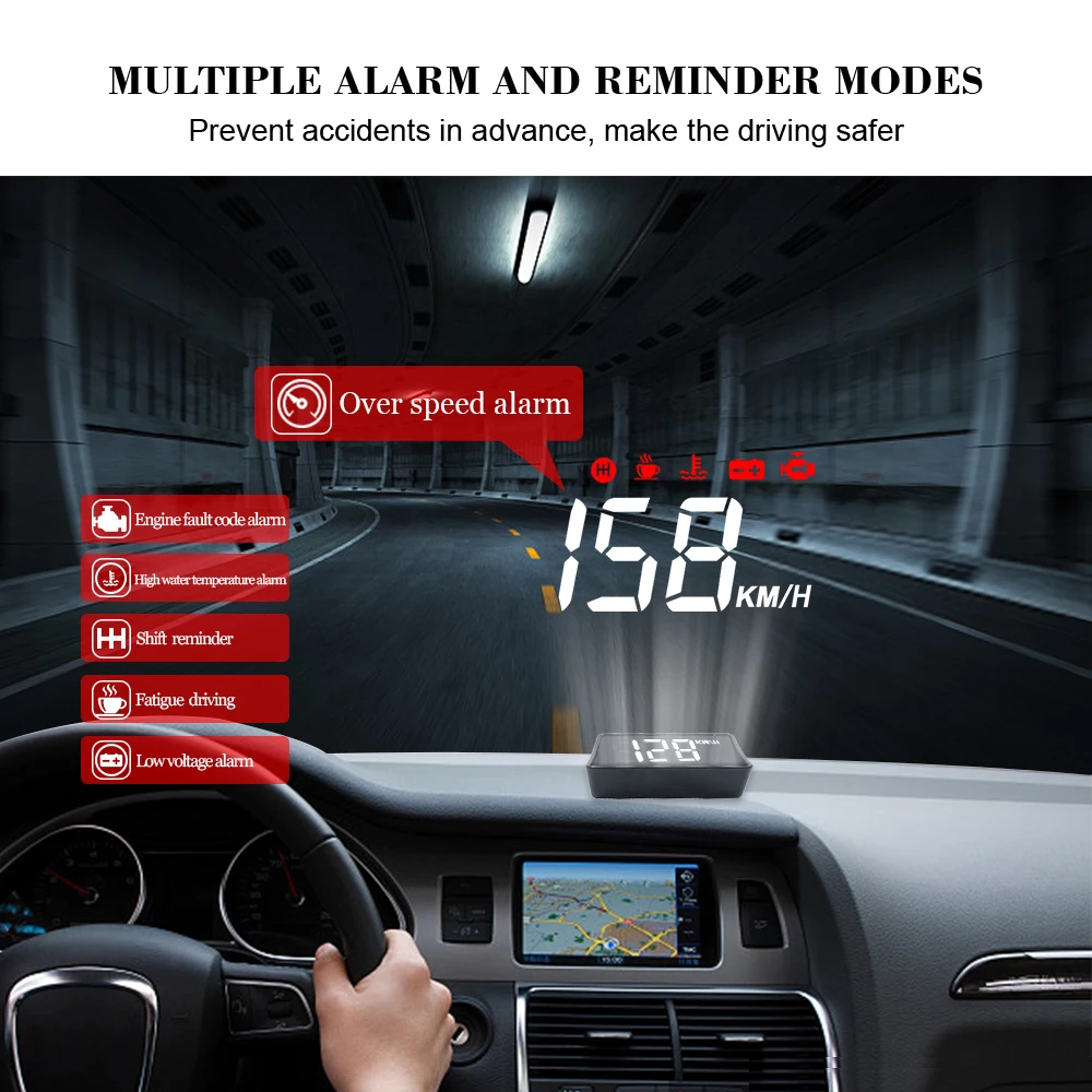 Автомобильный проектор на лобовое стекло A100S OBD2 II EUOBD|Проекционный дисплей| |