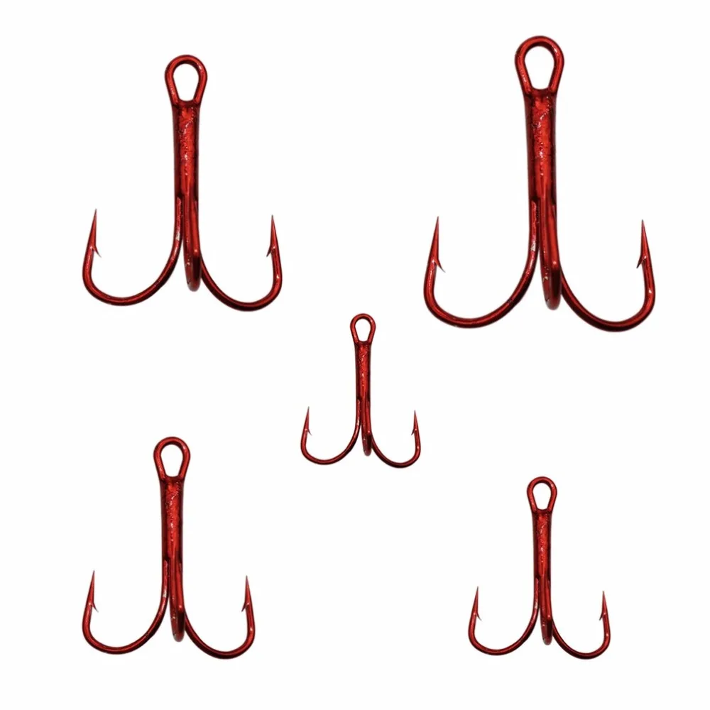 Treble Hooks Set Trigeminal Shackle Gear Red Nickel Three Anchor
