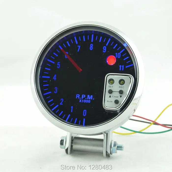 3 75 inches 95MM Analog tachometer car alarm function with blue sunglasses Sebeijingdeng 0 11 RPM
