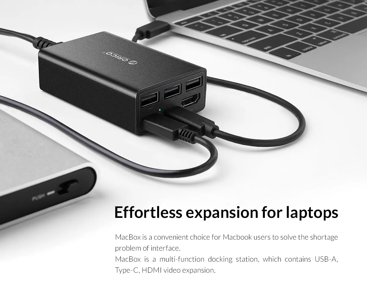 ORICO USB C концентратор type-C к HDMI/VGA/RJ45/TF/SD/USB3.0 концентратор многофункциональная док-станция с type-C зарядка PD для ПК