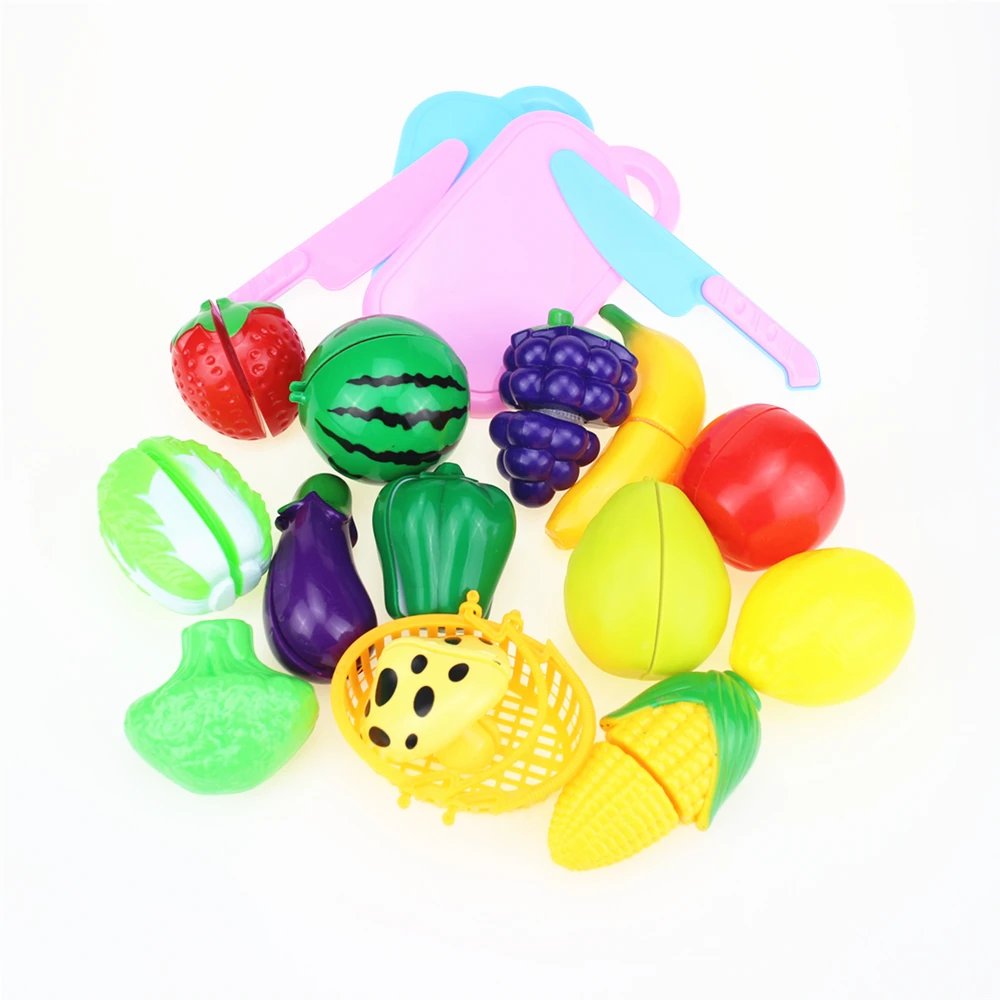

18Pcs/Set Plastic Fruit Vegetables Cutting Toy Early Development and Education Toy for Baby kids Kitchen toys Plastic food toy